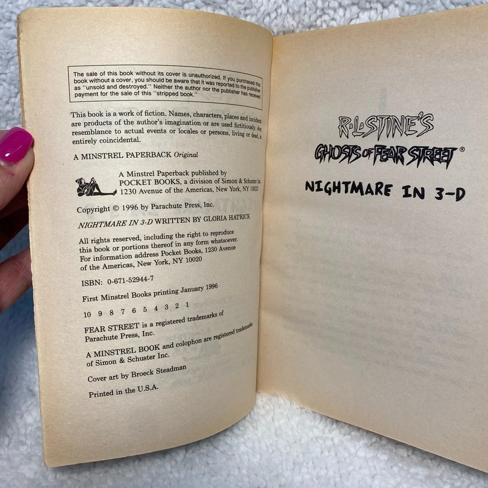 First Printing: R.L. Stine’s Ghosts of Fear Street No. 4: “Nightmare in 3-D”